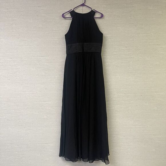 AW Bridal Womens  Sleeveless Dress Black Sz 12 zipper is broken, needs replaced - Picture 6 of 10
